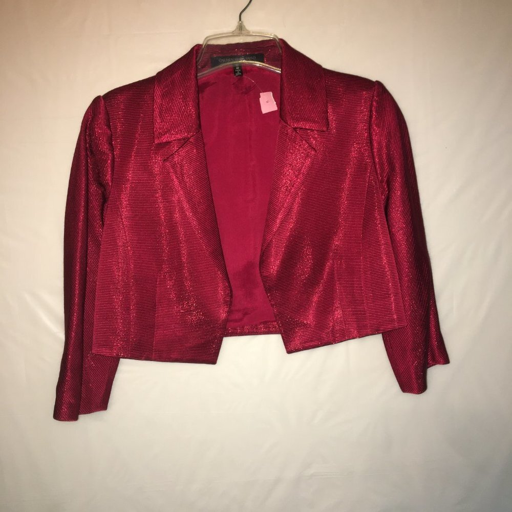 Carmen Marc Valvo Collection Size 8 Red Dress with Jacket - Picture 11 of 16